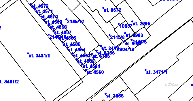 Parcela st. 6785 v KÚ Hodonín, Katastrální mapa