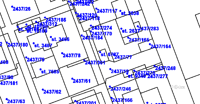 Parcela st. 6787 v KÚ Hodonín, Katastrální mapa