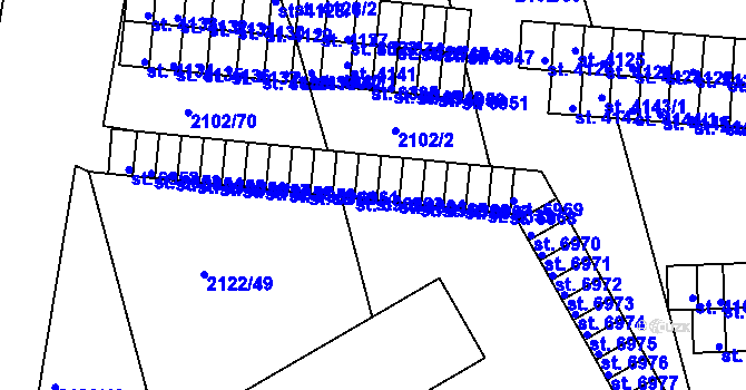 Parcela st. 6963 v KÚ Hodonín, Katastrální mapa