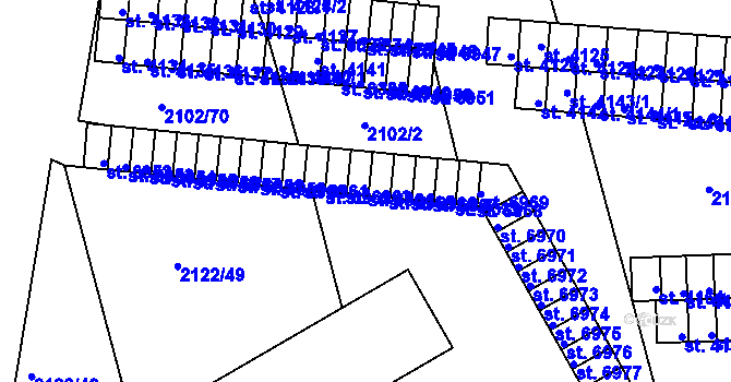 Parcela st. 6964 v KÚ Hodonín, Katastrální mapa