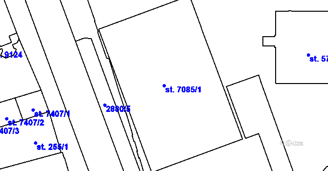 Parcela st. 7085/1 v KÚ Hodonín, Katastrální mapa