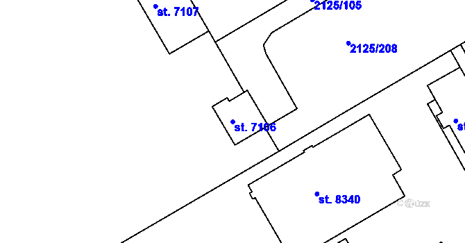 Parcela st. 7106 v KÚ Hodonín, Katastrální mapa