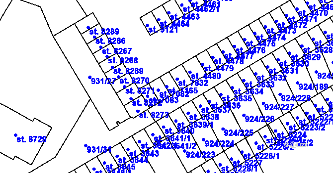 Parcela st. 7165 v KÚ Hodonín, Katastrální mapa