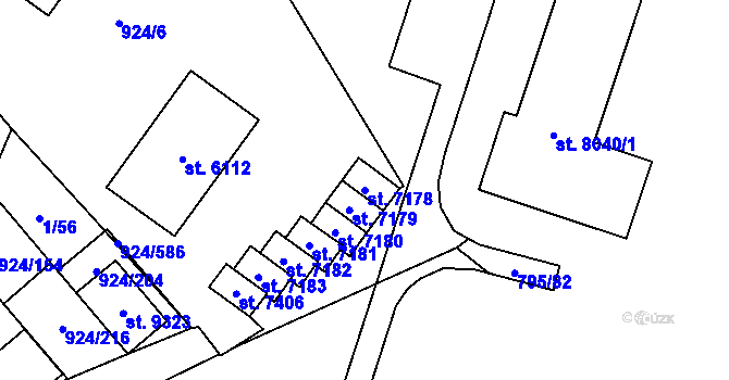 Parcela st. 7178 v KÚ Hodonín, Katastrální mapa