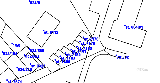 Parcela st. 7179 v KÚ Hodonín, Katastrální mapa