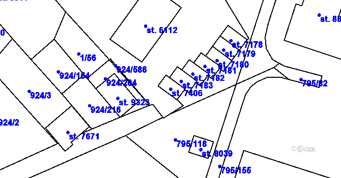 Parcela st. 7406 v KÚ Hodonín, Katastrální mapa