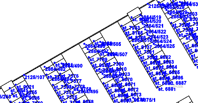 Parcela st. 7490 v KÚ Hodonín, Katastrální mapa