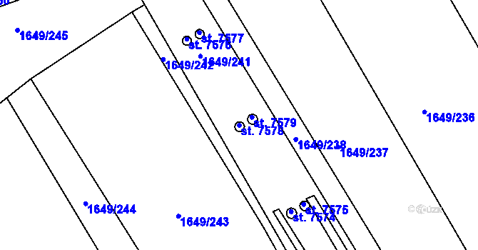 Parcela st. 7578 v KÚ Hodonín, Katastrální mapa