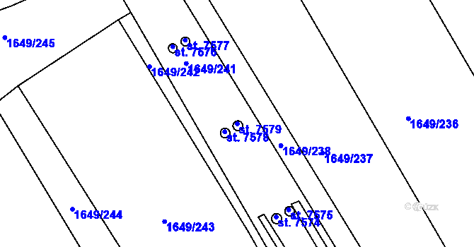 Parcela st. 7579 v KÚ Hodonín, Katastrální mapa