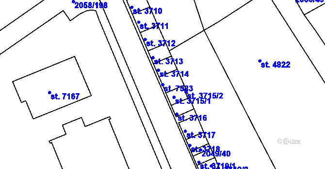 Parcela st. 7583 v KÚ Hodonín, Katastrální mapa