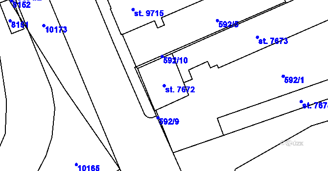 Parcela st. 7672 v KÚ Hodonín, Katastrální mapa
