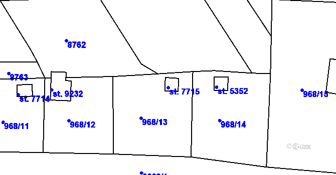Parcela st. 7715 v KÚ Hodonín, Katastrální mapa