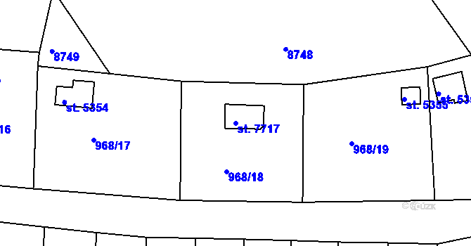 Parcela st. 7717 v KÚ Hodonín, Katastrální mapa
