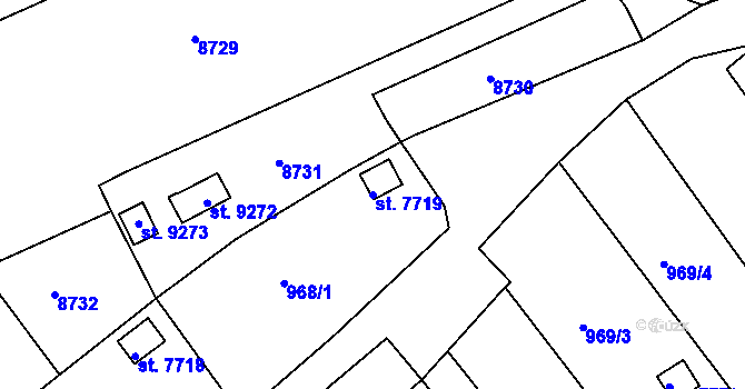 Parcela st. 7719 v KÚ Hodonín, Katastrální mapa