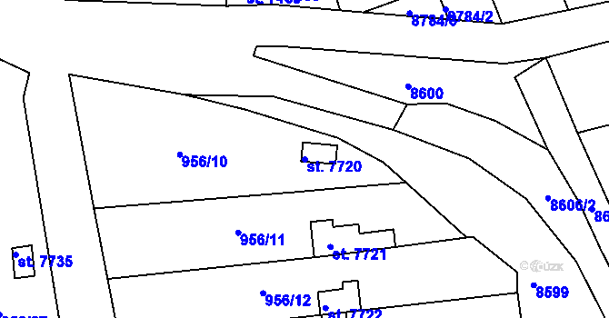 Parcela st. 7720 v KÚ Hodonín, Katastrální mapa