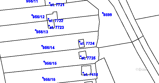 Parcela st. 7724 v KÚ Hodonín, Katastrální mapa