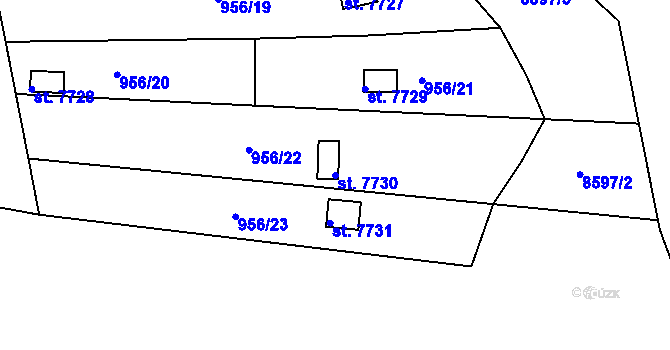 Parcela st. 7730 v KÚ Hodonín, Katastrální mapa