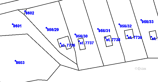 Parcela st. 7737 v KÚ Hodonín, Katastrální mapa
