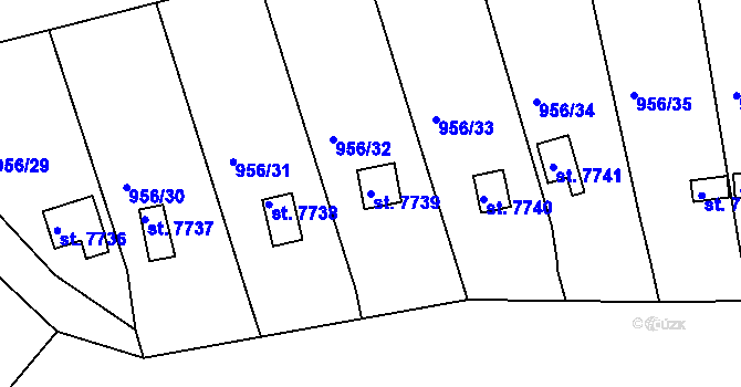 Parcela st. 7739 v KÚ Hodonín, Katastrální mapa