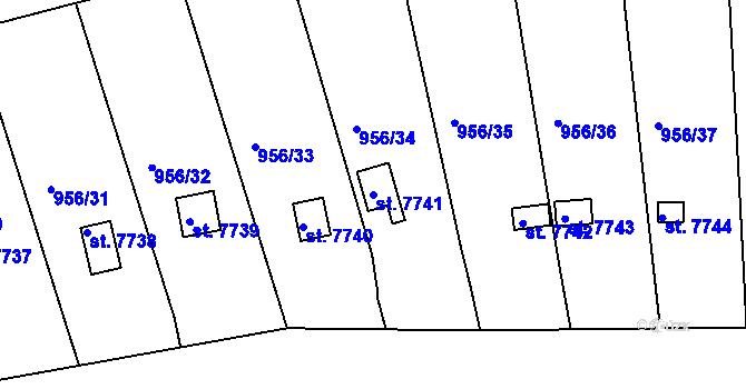 Parcela st. 7741 v KÚ Hodonín, Katastrální mapa
