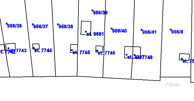 Parcela st. 7746 v KÚ Hodonín, Katastrální mapa