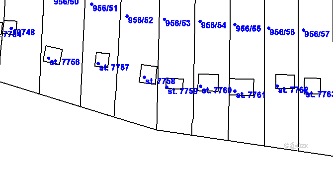 Parcela st. 7759 v KÚ Hodonín, Katastrální mapa