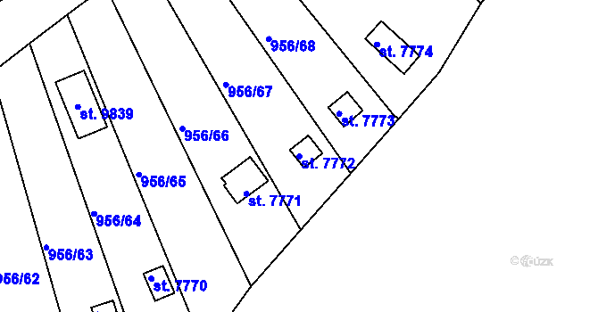Parcela st. 7772 v KÚ Hodonín, Katastrální mapa