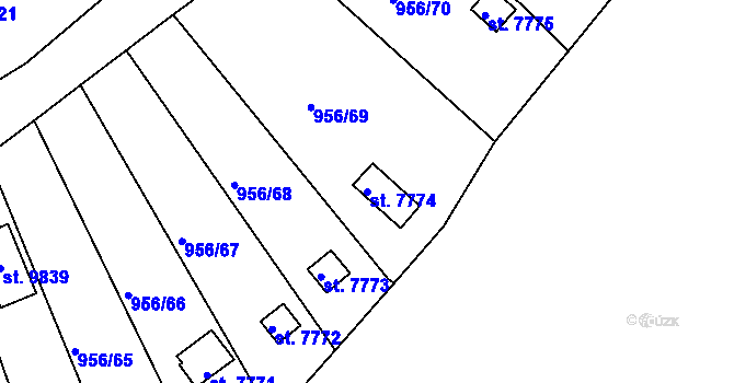 Parcela st. 7774 v KÚ Hodonín, Katastrální mapa