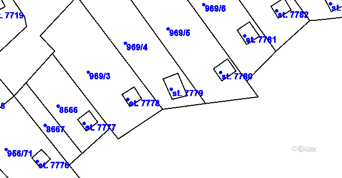 Parcela st. 7779 v KÚ Hodonín, Katastrální mapa