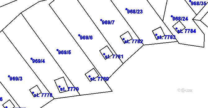 Parcela st. 7781 v KÚ Hodonín, Katastrální mapa