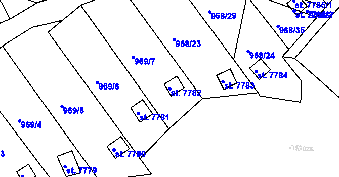 Parcela st. 7782 v KÚ Hodonín, Katastrální mapa