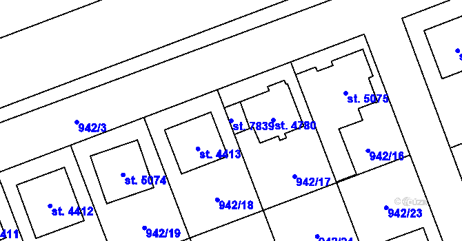 Parcela st. 7839 v KÚ Hodonín, Katastrální mapa