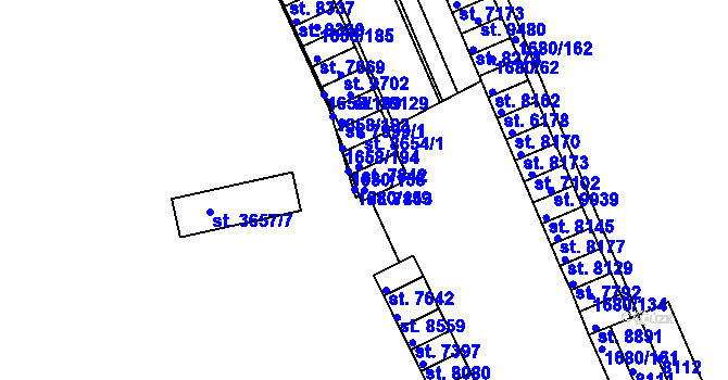 Parcela st. 7843 v KÚ Hodonín, Katastrální mapa