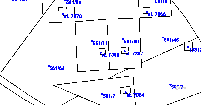 Parcela st. 7868 v KÚ Hodonín, Katastrální mapa