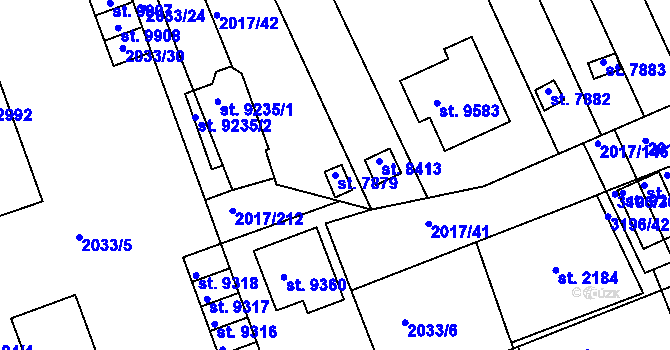 Parcela st. 7879 v KÚ Hodonín, Katastrální mapa