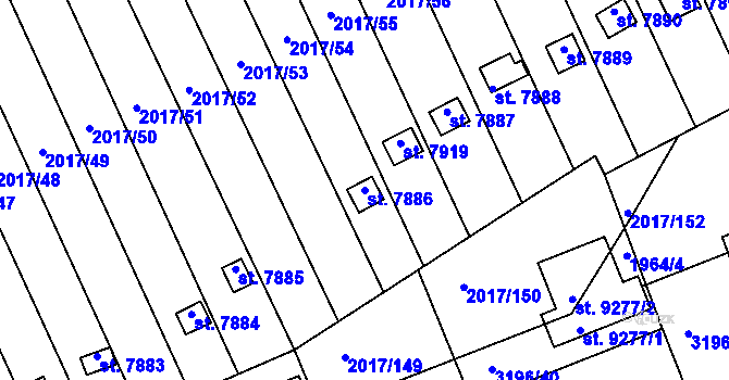 Parcela st. 7886 v KÚ Hodonín, Katastrální mapa