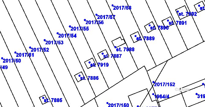 Parcela st. 7887 v KÚ Hodonín, Katastrální mapa
