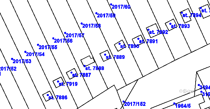 Parcela st. 7889 v KÚ Hodonín, Katastrální mapa