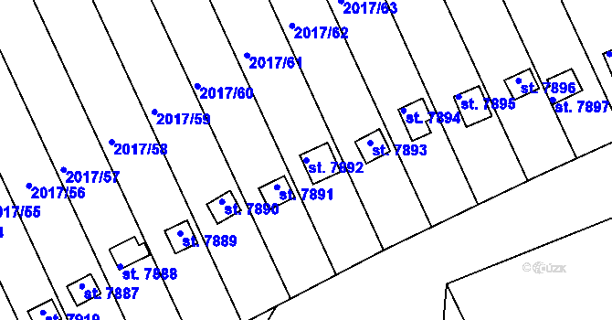 Parcela st. 7892 v KÚ Hodonín, Katastrální mapa