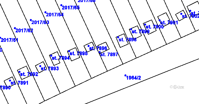 Parcela st. 7897 v KÚ Hodonín, Katastrální mapa