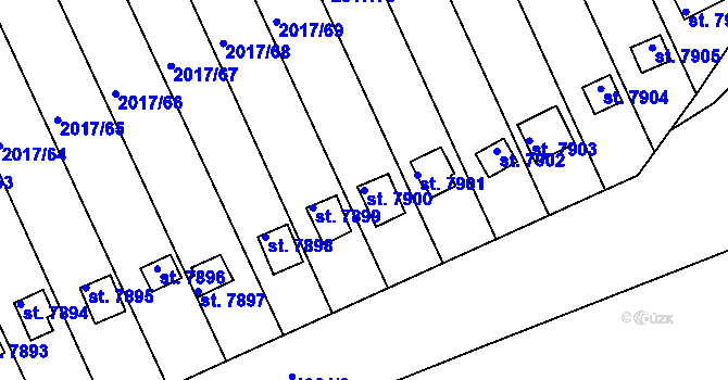 Parcela st. 7900 v KÚ Hodonín, Katastrální mapa