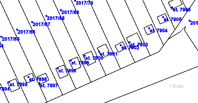 Parcela st. 7901 v KÚ Hodonín, Katastrální mapa