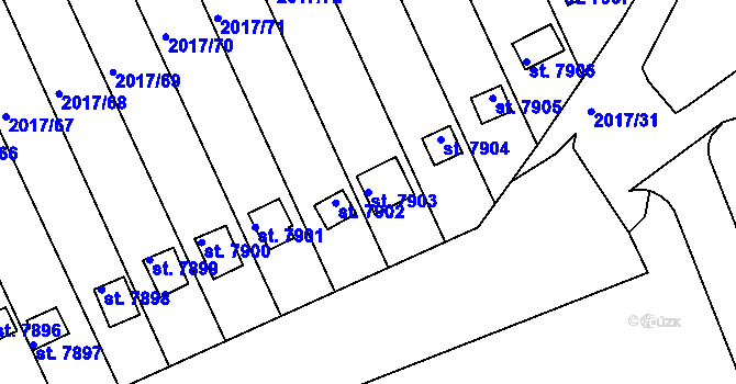 Parcela st. 7903 v KÚ Hodonín, Katastrální mapa