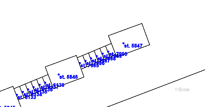 Parcela st. 7989 v KÚ Hodonín, Katastrální mapa