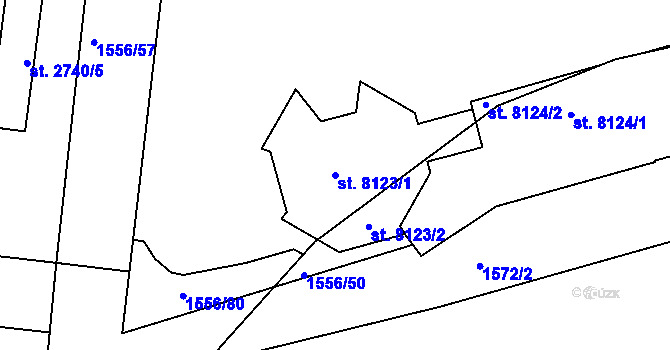 Parcela st. 8123/1 v KÚ Hodonín, Katastrální mapa