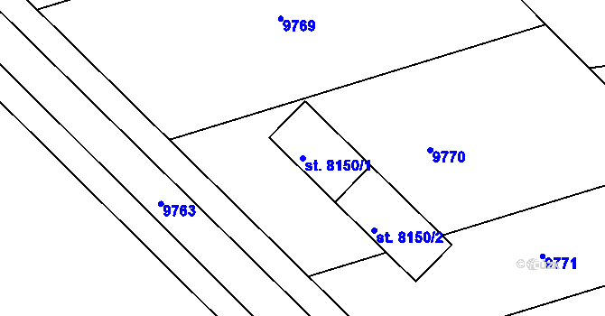 Parcela st. 8150/1 v KÚ Hodonín, Katastrální mapa