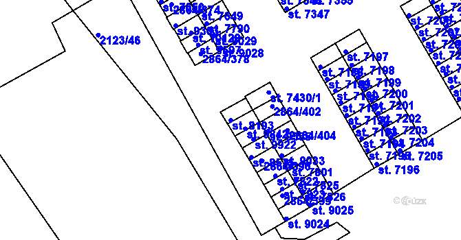 Parcela st. 8193 v KÚ Hodonín, Katastrální mapa