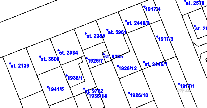 Parcela st. 8235 v KÚ Hodonín, Katastrální mapa