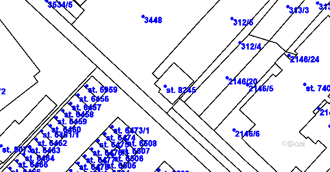 Parcela st. 8245 v KÚ Hodonín, Katastrální mapa