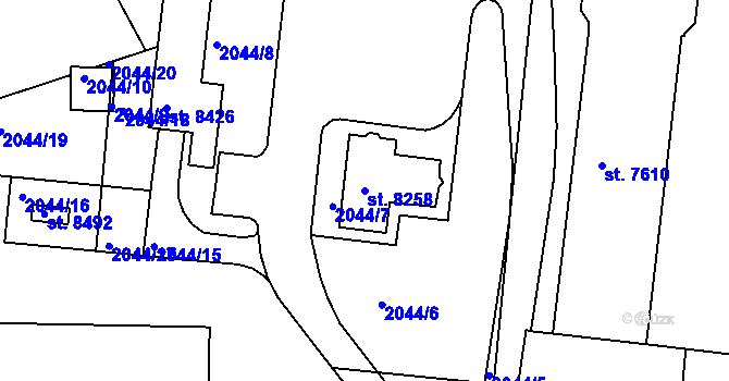 Parcela st. 8258 v KÚ Hodonín, Katastrální mapa